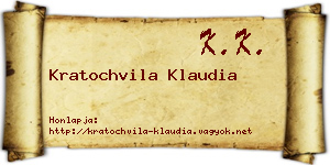 Kratochvila Klaudia névjegykártya