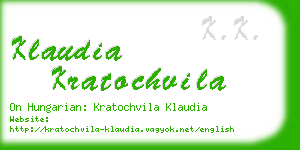 klaudia kratochvila business card